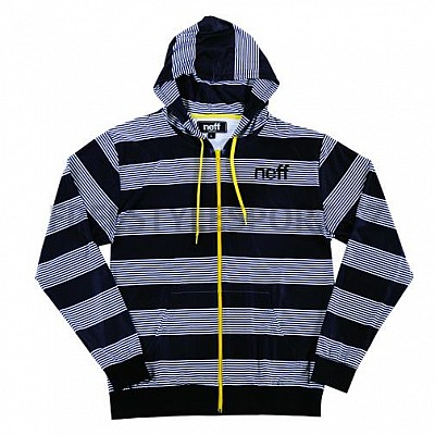 Mikina Neff zip hood Stripey Black