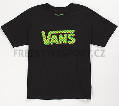 Triko dětské Vans Checker Classic Boys Black Rasta