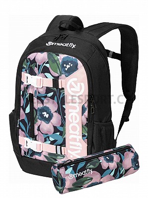 Meatfly Batoh BASEJUMPER PINK FLOWERS 22L