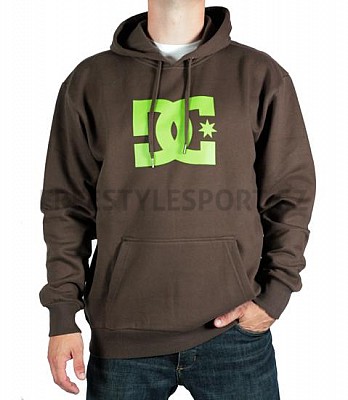 Mikina pánská DC Star PH1 Pullover Turkish Coffe Lime Green