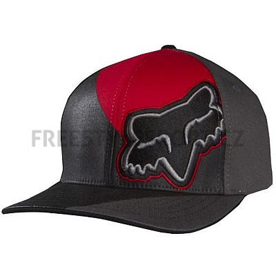 Kšiltovka Fox Big Blok Flexfit Hat Black Red 12/13