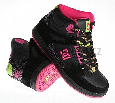 Boty dámské DC Rebound Hi Black Crazy Pink