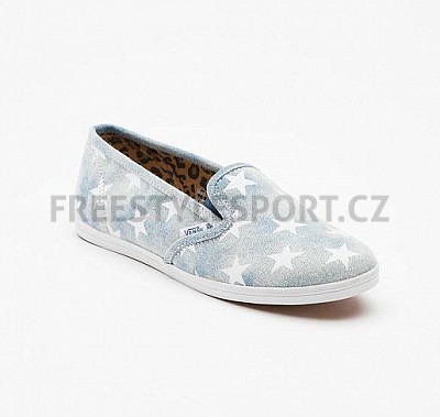Boty dámské Vans SLIP-ON LO PRO - Washed Denim Blue Stars SP13