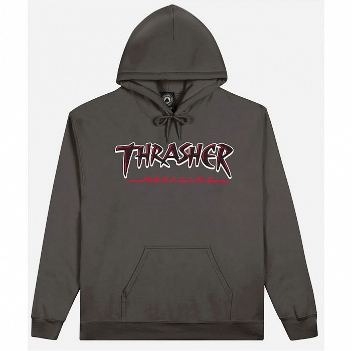 Mikina THRASHER SLASH HOODIE CHARCOAL