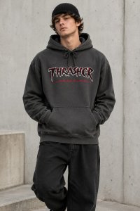 Mikina THRASHER SLASH HOODIE CHARCOAL