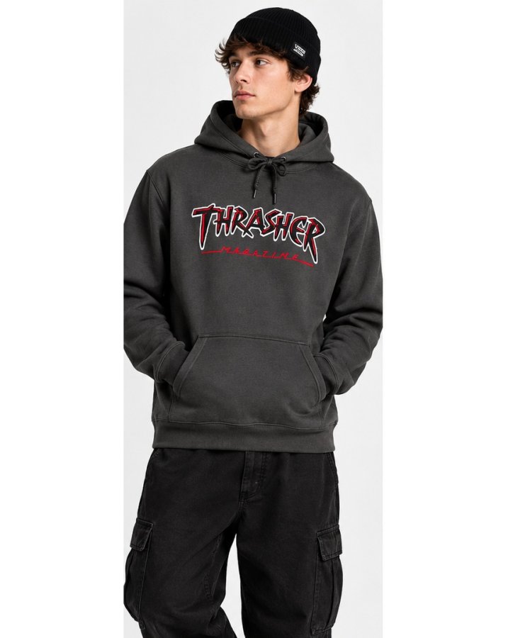 Mikina THRASHER SLASH HOODIE CHARCOAL