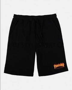 Kraťase THRASHER FLAME LOGO P.E. SHORTS BLACK