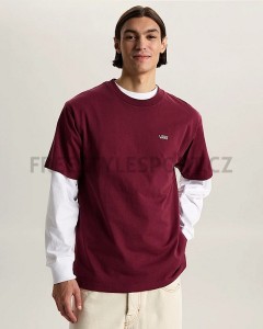 Triko VANS LEFT CHEST II LOOSE SS BURGUNDY