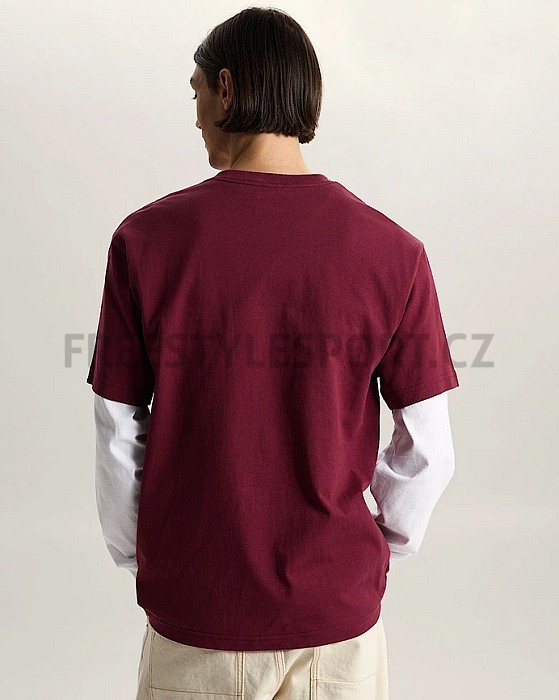 Triko VANS LEFT CHEST II LOOSE SS BURGUNDY