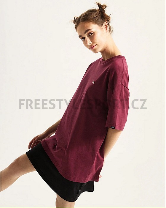 Triko VANS LEFT CHEST II LOOSE SS BURGUNDY