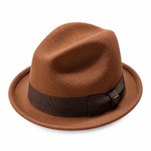Klobouk BRIXTON GAIN FEDORA RUST