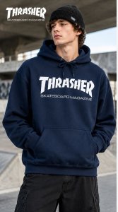 Mikina THRASHER SKATE MAG HOOD NAVY BLUE