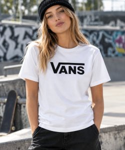 Triko VANS WM FLYING V CREW TEE WHITE