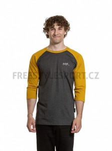 Triko MEATFLY KENNEDY RAGLAN CHARCOAL HEATHER/MUSTARD