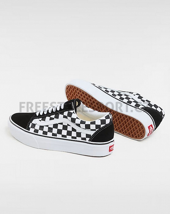 Tenisky VANS OLD SKOOL PLATFORM (CHECKERBOARD) BLACK/TRUE WHITE