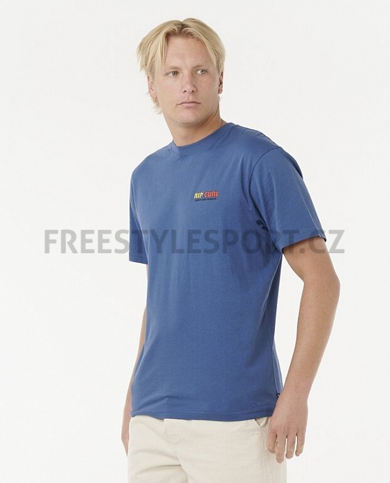 Triko RIP CURL SURF REVIVAL LINED UP TEE LIGHT NAVY