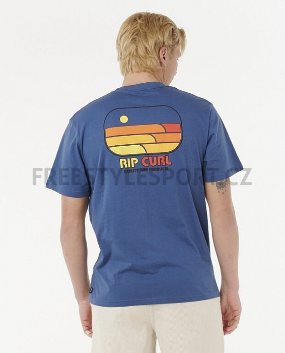 Triko RIP CURL SURF REVIVAL LINED UP TEE LIGHT NAVY