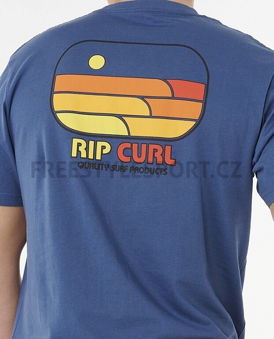 Triko RIP CURL SURF REVIVAL LINED UP TEE LIGHT NAVY