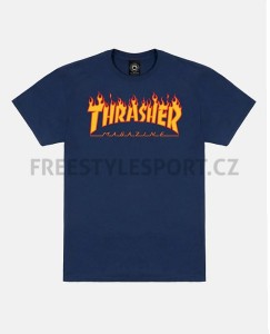Triko THRASHER FLAME LOGO NAVY BLUE