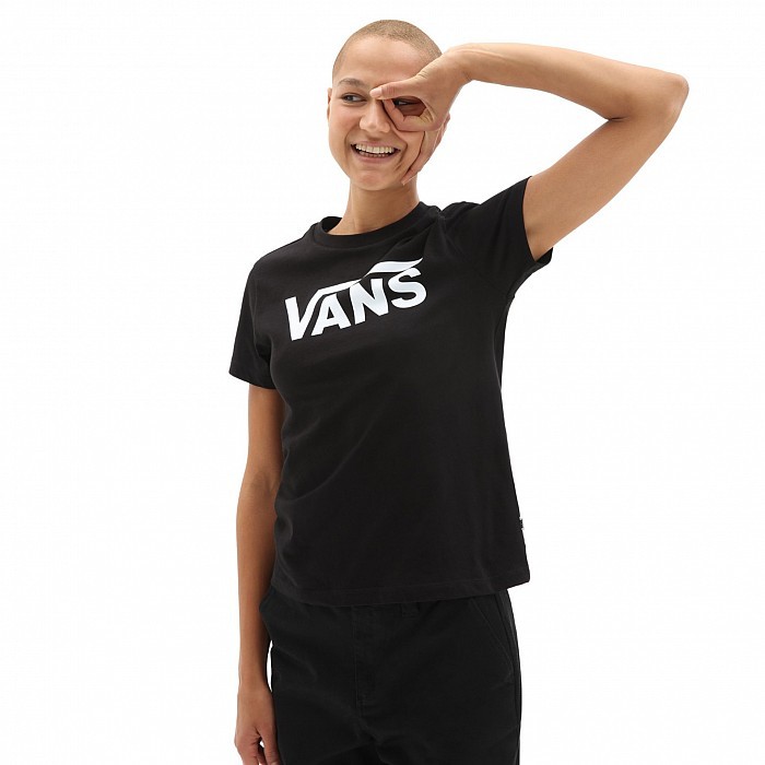 Triko VANS WM FLYING V CREW TEE BLACK