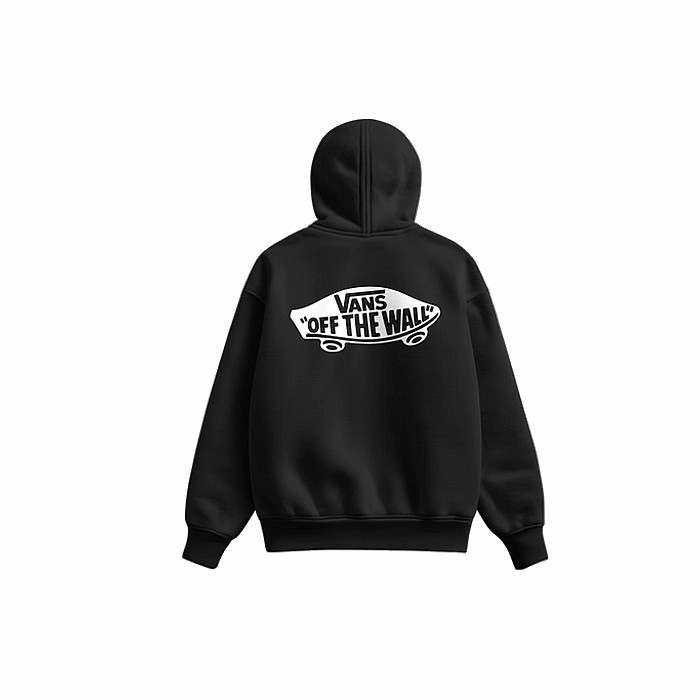 Mikina VANS DOUBLE STANDARD PULLOVER HOODY BLACK WHITE