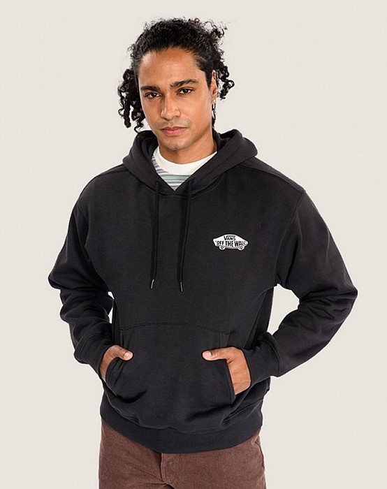 Mikina VANS DOUBLE STANDARD PULLOVER HOODY BLACK WHITE