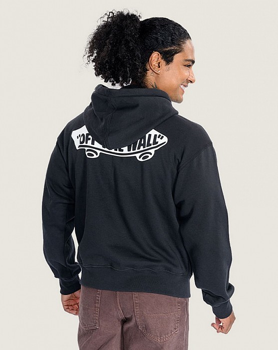 Mikina VANS DOUBLE STANDARD PULLOVER HOODY BLACK WHITE