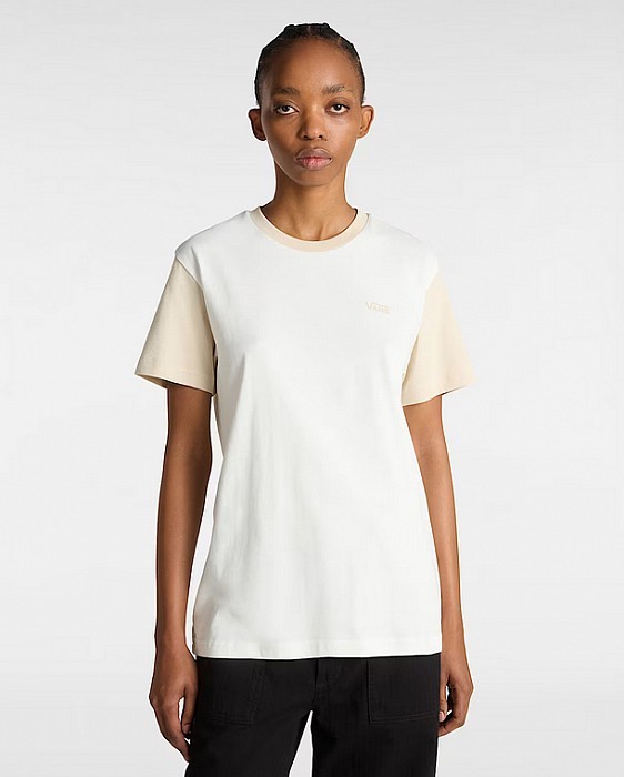 Triko VANS COLORBLOCK BFF TEE MARSHMALLOW/OATHMETAL