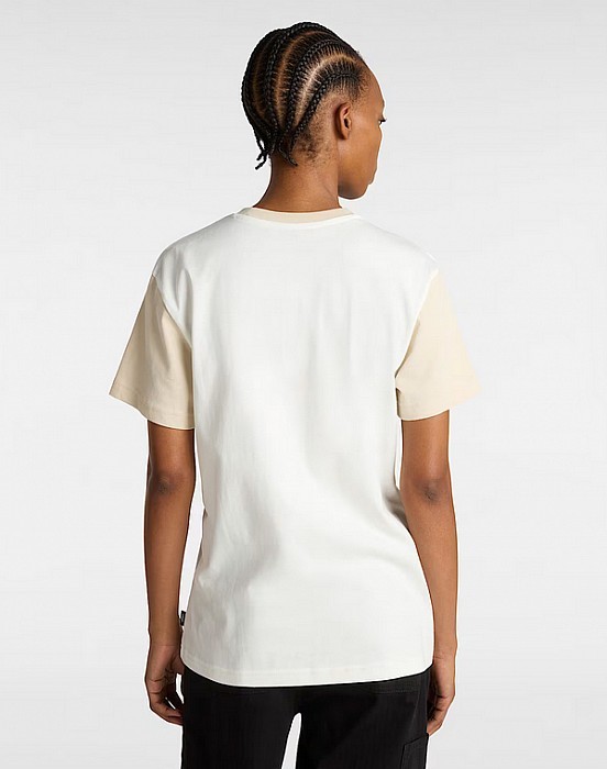 Triko VANS COLORBLOCK BFF TEE MARSHMALLOW/OATHMETAL