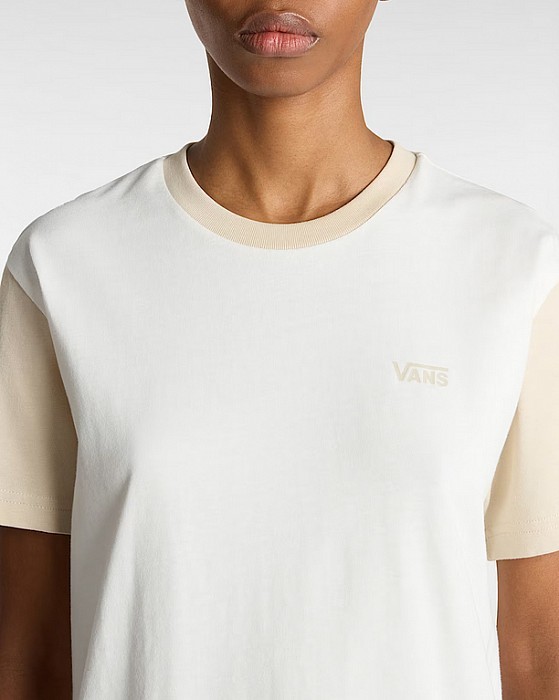 Triko VANS COLORBLOCK BFF TEE MARSHMALLOW/OATHMETAL
