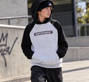 Mikina dětská INDEPENDENT YOUTH BAR HOOD BLACK/HEATHER GRAY