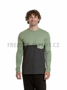 Triko MEATFLY HARVEY LONG SLEEVE BASIL/CHARCOAL HEATHER