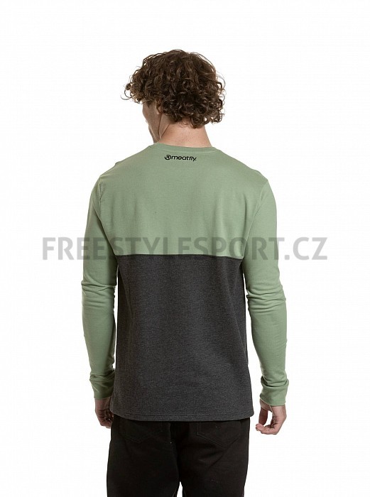 Triko MEATFLY HARVEY LONG SLEEVE BASIL/CHARCOAL HEATHER