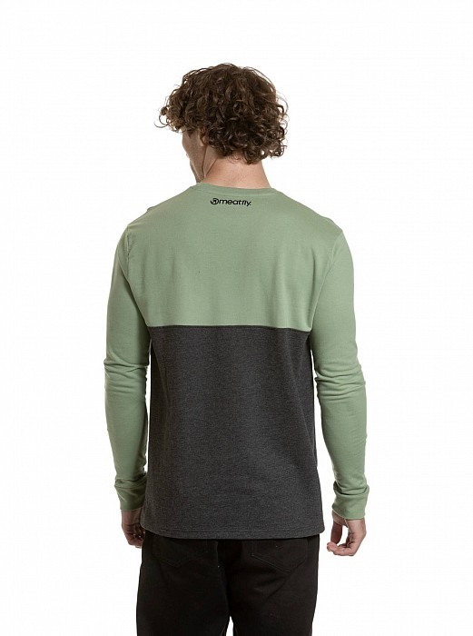 Triko MEATFLY HARVEY LONG SLEEVE BASIL/CHARCOAL HEATHER