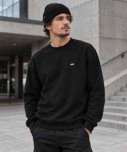 Mikina VANS LEFT CHEST II LOOSE CREW BLACK