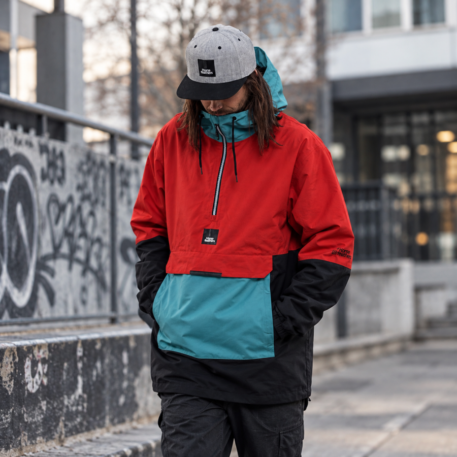 Pánská bunda HORSEFEATHERS SHAW JACKET LAVA/RED OIL BLUE