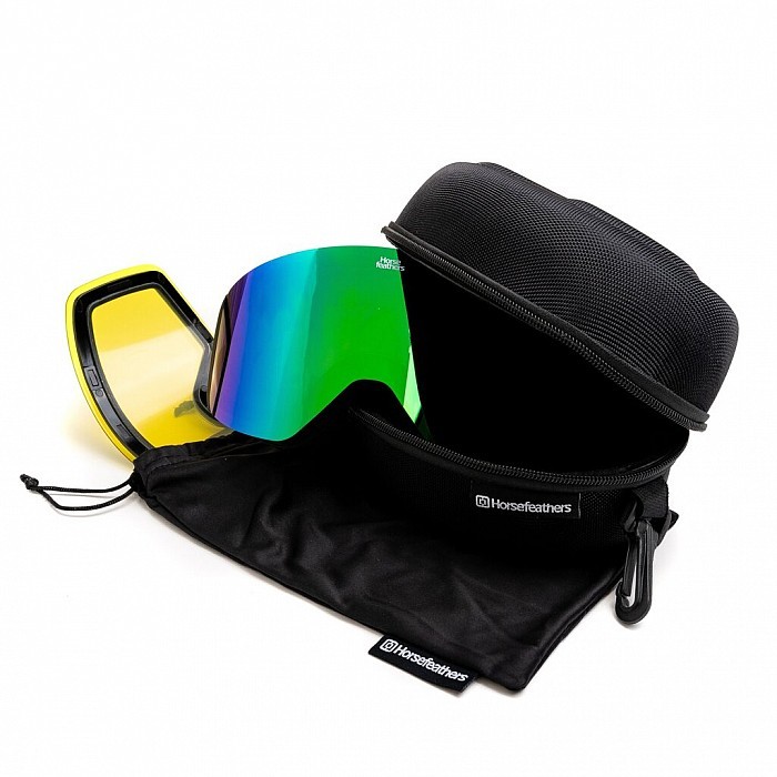 Brýle HORSEFEATHERS COLT BLACK/MIRROR GREEN