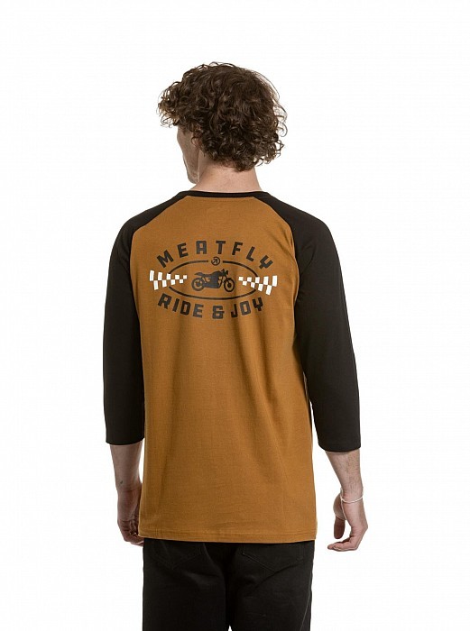 Triko MEATFLY KENNEDY RAGLAN GOLD BROWN/BLACK