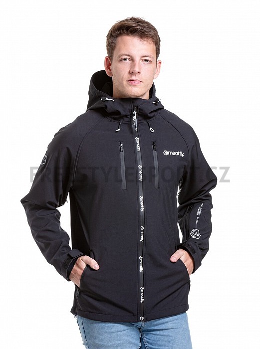 Bunda MEATFLY RASMUSSEN SOFTSHELL JACKET LOGO BLACK
