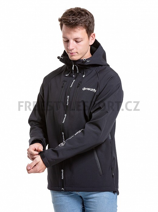 Bunda MEATFLY RASMUSSEN SOFTSHELL JACKET LOGO BLACK