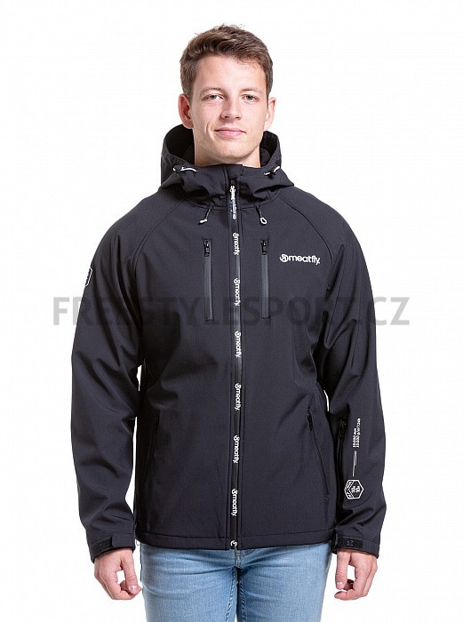 Bunda MEATFLY RASMUSSEN SOFTSHELL JACKET LOGO BLACK
