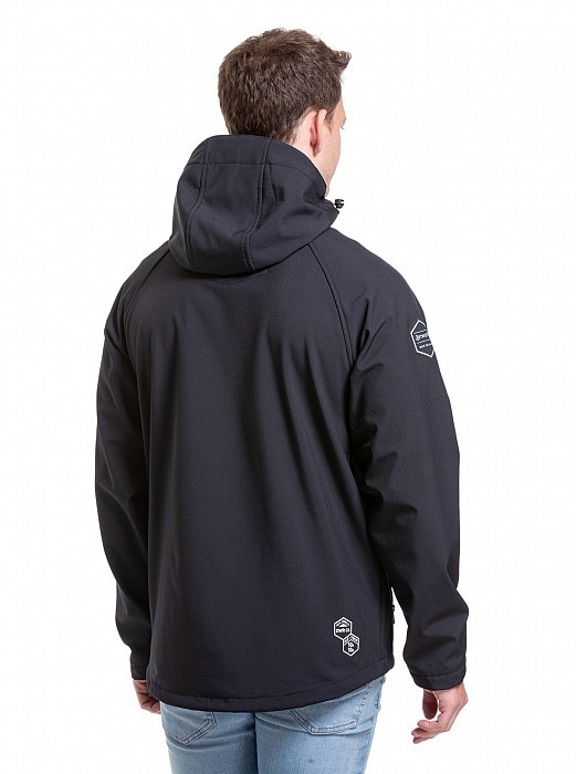 Bunda MEATFLY RASMUSSEN SOFTSHELL JACKET LOGO BLACK
