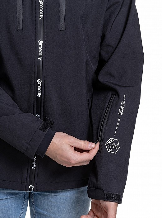 Bunda MEATFLY RASMUSSEN SOFTSHELL JACKET LOGO BLACK