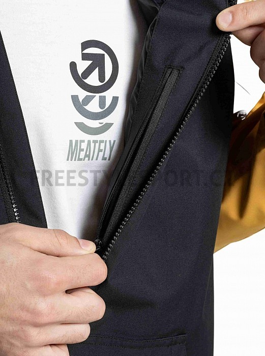 Bunda MEATFLY FINN JACKET BLACK/CAMEL